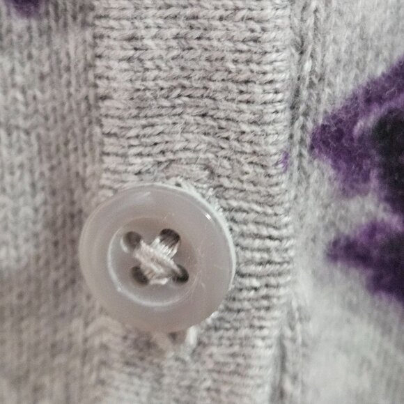 Woman's Croft&Barrow cottagecore floral purple/violet button up cardigan PL - Picture 3 of 11